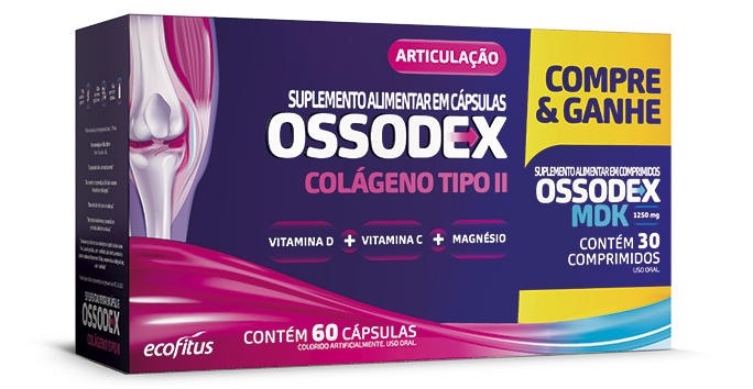 Ossodex Colágeno Tipo II Não Hidrolisado Calciplex MDKCa Ecofitus